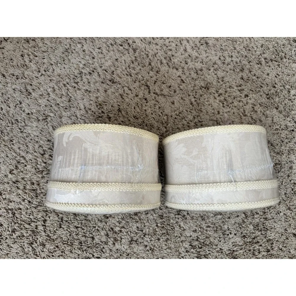 Waterford Linens Essex Court WC Designs Large Round‎ Linen Keepsake Box Lot Of 2